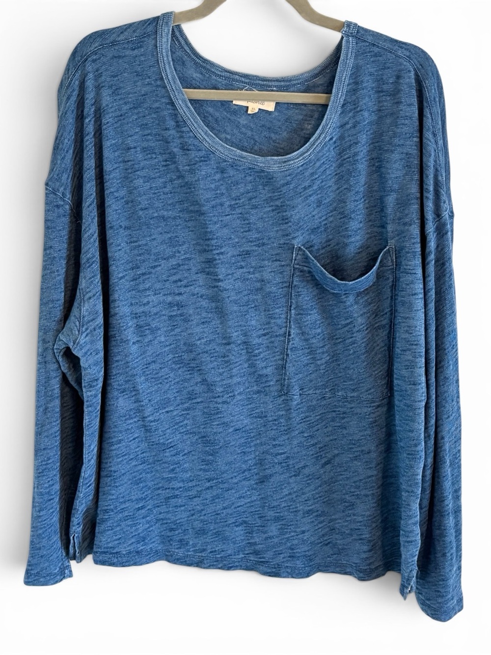 Madewell Heathered Indigo Dolman Sleeve Pocket Tee | 100% Cotton | Size XL